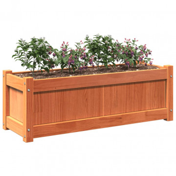 Jardinieră de grădină, maro ceruit, 90x31x31 cm, lemn masiv pin - Img 4