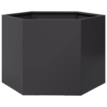 Jardinieră de grădină negru 69x60x45 cm oțel hexagonal - Img 5