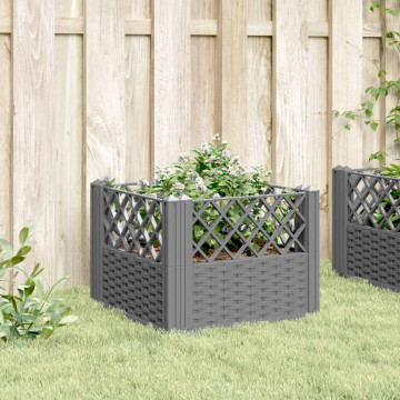 Jardinieră grădină cu țăruși gri deschis, 43,5x43,5x43,5 cm, PP - Img 3