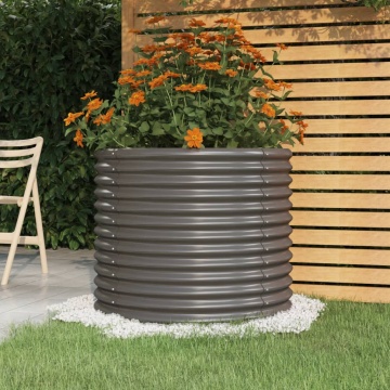Jardinieră grădină gri 80x80x68 cm oțel vopsit electrostatic - Img 1