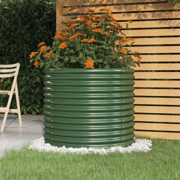 Jardinieră grădină verde 80x80x68 cm oțel vopsit electrostatic - Img 1