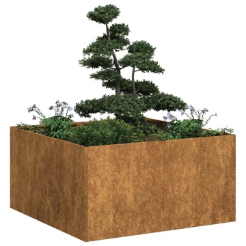 Jardinieră Rusty 80x80x40 cm Oțel pentru intemperii - Img 1