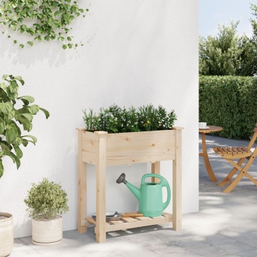 Jardiniere cu raft 71x37x76 cm Lemn masiv de brad - Img 4