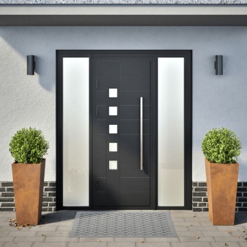 Jardiniere de grădină 2 buc 35x35x75 cm Oțel pentru intemperii - Img 3