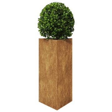 Jardiniere grădină, 2 buc. 40x34,5x70 cm oțel corten triunghi - Img 4