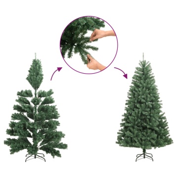 Jumătate brad de Crăciun artificial subțire, cu zăpadă, 150 cm - Img 6