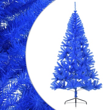 Jumătate brad de Crăciun artificial suport, albastru 240 cm PVC - Img 2