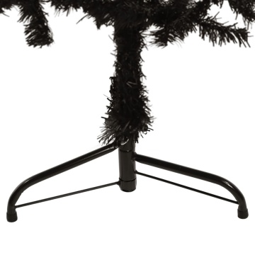 Jumătate brad de Crăciun subțire cu suport, negru, 120 cm - Img 5