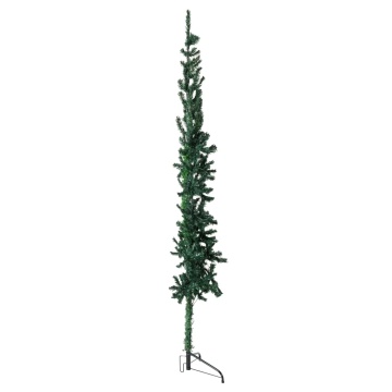 Jumătate brad de Crăciun subțire cu suport, verde, 240 cm - Img 4