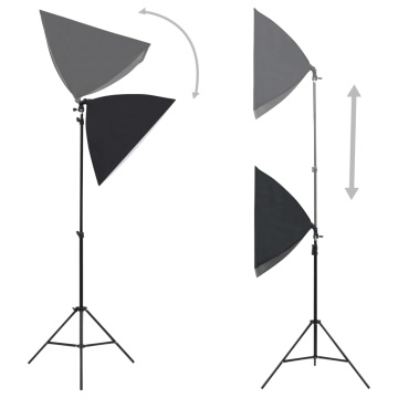 Kit studio foto cu lumini softbox și fundal - Img 3