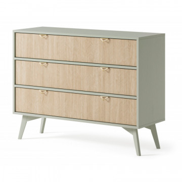 KSZ106 Comodă din eucalipt Palos PA02- scandi heringbone 106 cm 3S - Img 4