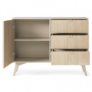 KSZD106 Comodă Palos PA03, bej nisip - scandi heringbone, 106 cm 1D3S - Img 2