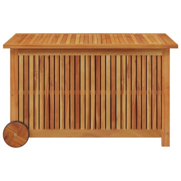 Ladă de depozitare de grădină cu roți, 90x50x58 cm, lemn acacia - Img 4