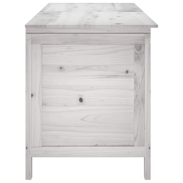 Ladă depozitare de grădină alb 150x50x56,5 cm lemn masiv brad - Img 8