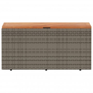 Ladă depozitare grădină gri 110x50x54 cm lemn acacia poliratan - Img 4