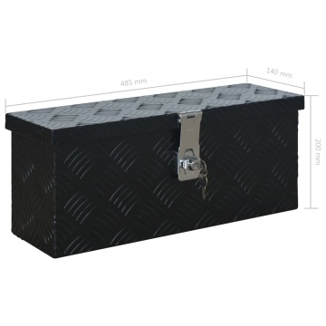 Ladă din aluminiu, negru, 485 x 140 x 200 mm - Img 7