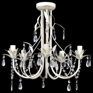 Lampă de plafon suspendată, candelabru cristal, elegant, 5 becuri - Img 4