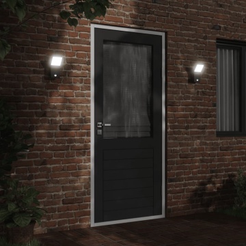 Lampă exterioară de perete cu LED/senzor, negru aluminiu turnat - Img 3