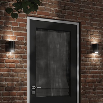 Lampă exterioară de perete, negru, aluminiu turnat sub presiune - Img 1