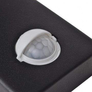 Lampă perete LED cu senzor, formă cilindrică, negru, oțel inoxidabil - Img 5
