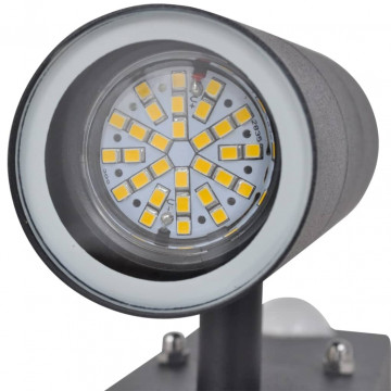 Lampă perete LED cu senzor, formă cilindrică, negru, oțel inoxidabil - Img 8
