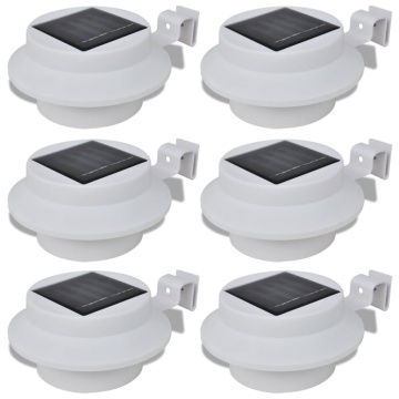 Lampă solară pentru exterior 6 pcs Lumină pentru gard Albă - Img 2