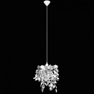 Lampă tip candelabru, cu frunze strălucitoare, 21,5 x 30 cm, argintiu - Img 8