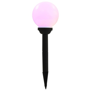 Lămpi solare de exterior cu LED, 4 buc., 15 cm, RGB, sferic - Img 8