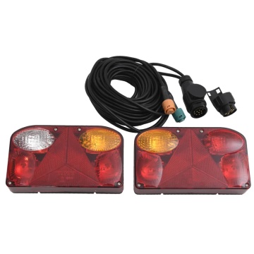 Lumini pentru remorcă 2 buc. bec clasic 12 V roșu 23x6x13 cm - Img 1