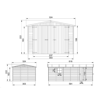 Magazie de gradina din lemn - L11ft x L20ft x H7ft - TIMBELA M102 - Img 6
