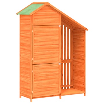 Magazie de unelte de grădină maro 120x53,5x170cm lemn masiv pin - Img 2