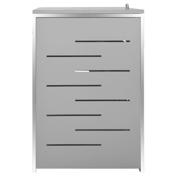 Magazie pentru trei pubele, 207x77,5x112,5 cm, oțel inoxidabil - Img 5