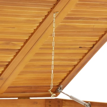 Magazie pubelă gunoi cvadruplă, 280x89x117 cm lemn masiv acacia - Img 6