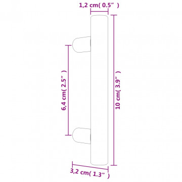 Mânere de dulap, 10 buc., bronz, 64 mm, oțel inoxidabil - Img 7