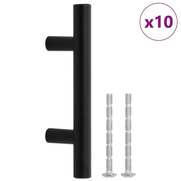 Mânere de dulap, 10 buc., negru, 64 mm, oțel inoxidabil - Img 2