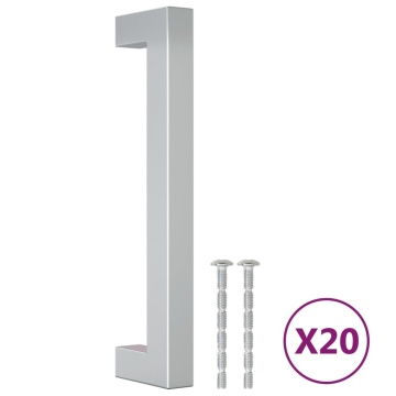 Mânere de dulap, 20 buc., argintiu, 128 mm, oțel inoxidabil - Img 2