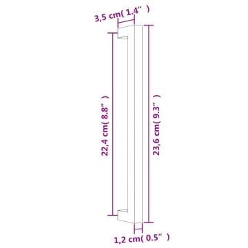 Mânere de dulap, 20 buc., negru, 224 mm, oțel inoxidabil - Img 7