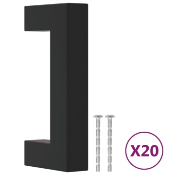 Mânere de dulap, 20 buc., negru, 64 mm, oțel inoxidabil - Img 2