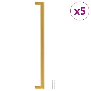 Mânere de dulap, 5 buc., auriu, 320 mm, oțel inoxidabil - Img 2