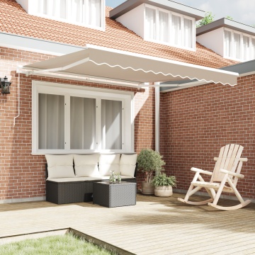 Marchiză manuală retractabilă Bej 300x250 cm, Material de înlocuire pentru marchiză 3x2.5 m Bej - Img 3