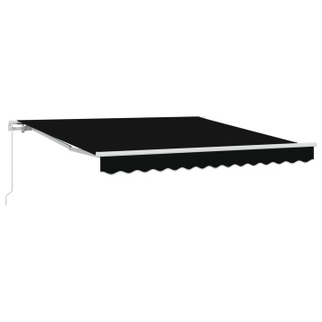 Marchiză retractabilă manuală Negru 300x250 cm, Țesătură de schimb pentru marchiză pentru cadru de 3x2.5 m Negru - Img 2