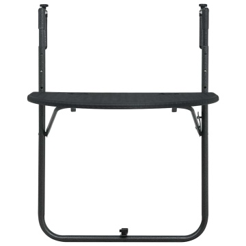 Masă balcon suspendată negru 60x64x83,5 cm plastic aspect ratan - Img 2