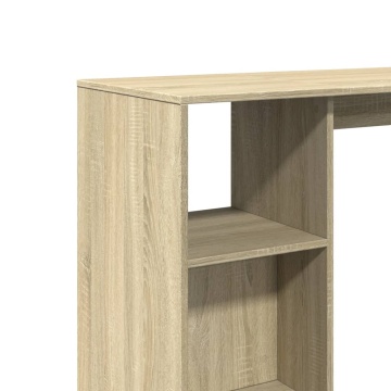 Masă bar cu raft stejar Sonoma, 124x46x103,5 cm, lemn prelucrat - Img 6