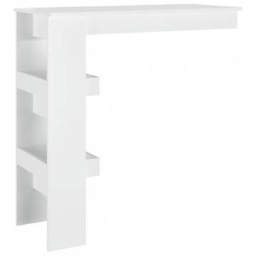 Masă bar de perete alb extralucios 102x45x103,5cm lemn compozit - Img 8
