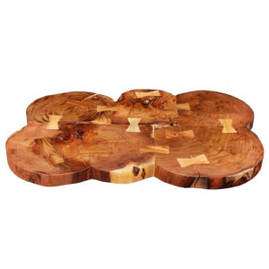 Masă bar lemn masiv de salcâm, model bușteni 90x60x110 cm - Img 5