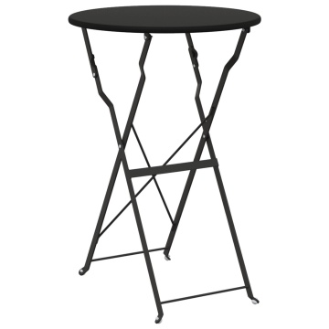 Masă Bistro Pliabilă Antracit Ø50x71 cm Oțel tratat cu pulbere - Img 2