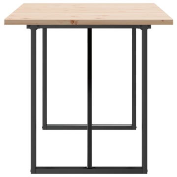 Masă bucătărie, cadru O, 160x80x75,5 cm lemn masiv pin și fontă - Img 8