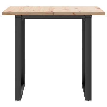 Masă bucătărie, cadru O, 90x90x75,5 cm lemn masiv pin și fontă - Img 4