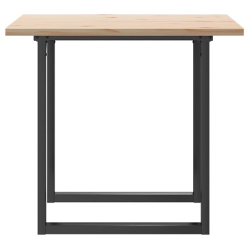 Masă bucătărie, cadru O, 90x90x75,5 cm lemn masiv pin și fontă - Img 8