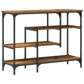 Masă Consolă Lemn Vechi 100x35x75 cm Lemn Ingineresc și Oțel - Img 2